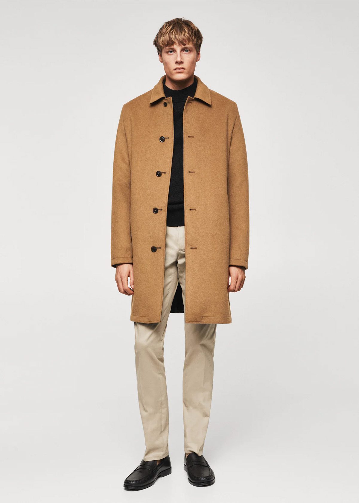 Reversible wool trench